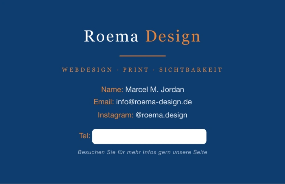 Visitenkarte Roema Design